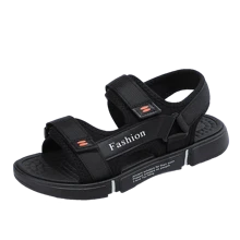 Sandalias Clásicas Para Hombre Con Correa Tejida Al Aire Libre Que Muestra Los Dedos - Negro - Ver 1