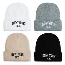 NEW YORK EMBROIDERED PLUSH HAT - Grey - View 2
