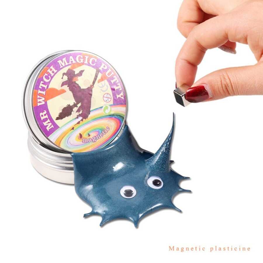 1pc Magnetic Slime, Magnetic Putty, Bouncing Silly Putty Toys For Stress Relief And Cognitive Development - Dark Green - View 1