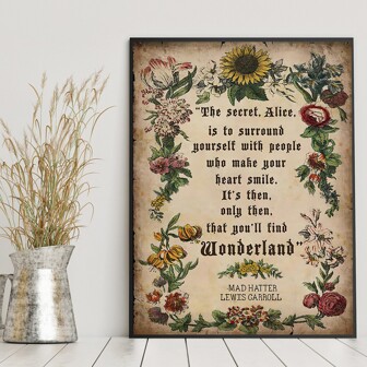 1 Pc Vintage Inspirational Quote Poster Flowers Prints Canvas Painting Retro Wall Art Living Room Bedroom Home Decor Gifts Birthday Graduation