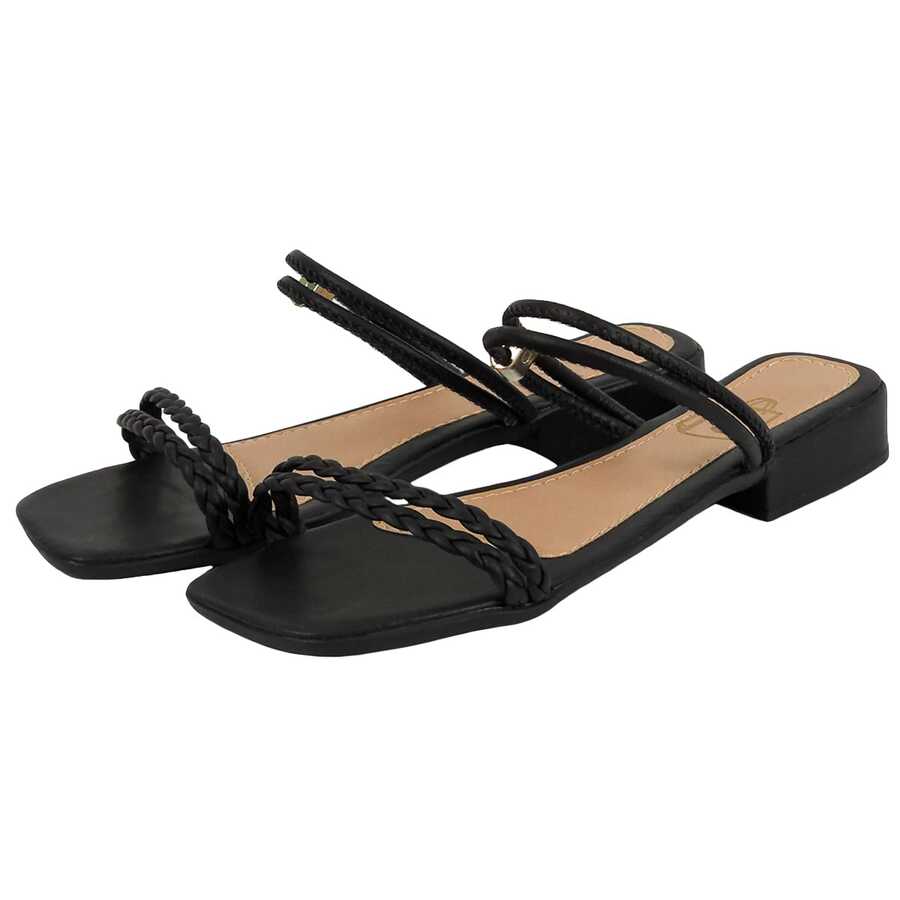 Women Flat Sandals - 黑色 - 查看 1