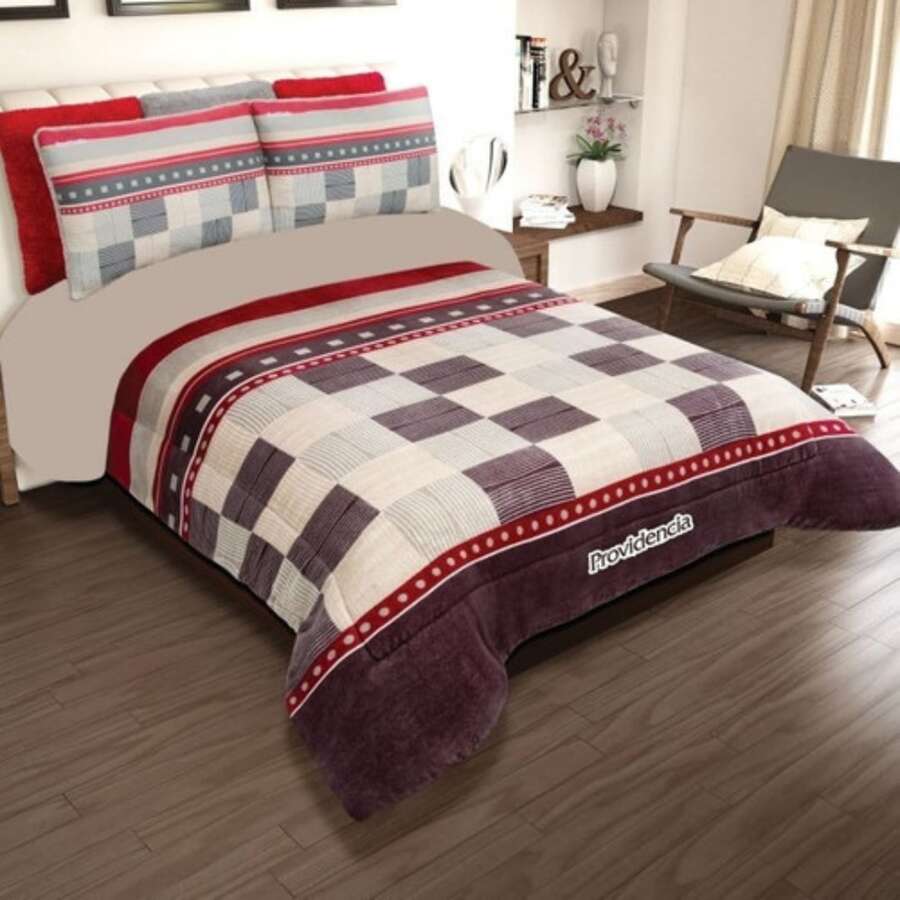 Soft Shearling Reverse Coverlet - Light Grey - View 1