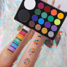 UCANBE Face & Body Paint, Water Activated SFX Makeup Palette - Extra Large White & Black Pan, Professional 18 Color Art Painting Kit For Halloween, Cosplay, Parties, Theater & Stage - 彩色 - 查看 3