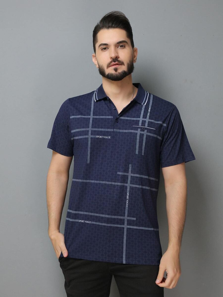 Men Polo Shirts - 寶藍色 - 查看 1