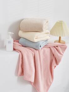 1 Chiếc Khăn Tắm Hình Chữ Nhật Lớn Bằng Sợi Polyester Màu Xanh, Kích Thước 33,84 * 67,3 Inch, Dành Cho Nam Và Nữ, Người Lớn Trong Gia Đình, Khăn Tắm Bơi Cho Trẻ Em, Nhanh Khô Và Thấm Nước, Mềm Mại Và Không Phai Màu, Thích Hợp Cho Phòng Tắm, Khách Sạn, Phòng Tập Thể Dục, V.v. - Màu xanh lam - Xem 3