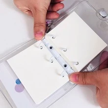 3-vòng Sổ còng Binder Với Mini PVC Trong sáng Che phủ , Thuận tiện Cuộn dây , Và Bên trong - Màu xanh lam - Xem 3