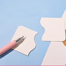 2入組白色+粉色的工藝切割工具紙筆,切片機刀創意可伸縮愛好刀刀片藝術工裝精密剪紙雕刻工具帶口袋夾適用於DIY繪畫剪貼簿 - 白色+粉紅色 - 查看 7