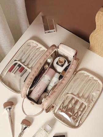 Women's Cosmetic Bag With Large Capacity Portable Handheld Travel Toiletry Organizer Makeup Brushes Storage Makeup Bag Makeup Bags Makeup Organizer Make Up Organizer Makeup Storage