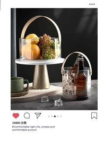 Plastic Ice Bucket For , Cola, Champagne, Red Wine, Portable Clear Basket For Fruit Storage - Clear - View 5