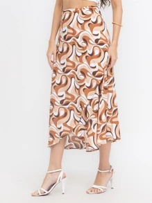 Women Skirts - Coffee Brown - View 3