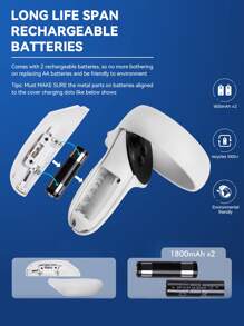 Charging Station For Oculus Meta Quest 2 - Powerful Magnetic Design - Perfect Charging Solution For Quest 2 - Must-Have Accessory For Any Quest 2 Owner - White - View 6