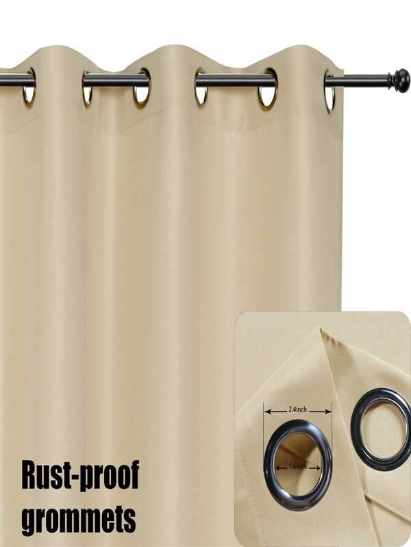 Rosnek Waterproof Indoor/Outdoor Blackout Curtain, Patio Privacy Protect Grommet Curtains Thermal Insulated Curtain Drapes 1 Panel