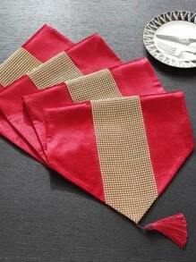 1 件奢华金色水钻装饰桌旗，适合咖啡桌 - 紅色 - 查看 6