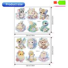 12入組5d鑽石畫貼紙套件適合兒童-可愛的卡通動物主題-兒童8-12歲的藝術與手工藝品創造力,用鑽石diy貼紙,作為兒童生日或節日禮物-18cm * 13cm - 彩色 - 查看 2