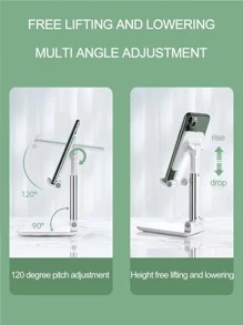 1 soporte plegable retráctil para teléfono, diseño de volcán y sakura, un soporte multifuncional para tableta para personas perezosas - Blanco - Ver 5