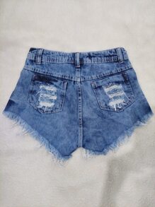 Women Denim Shorts - Medium Wash - View 2