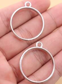 30pcs Minimalist 2.83g Thickened 28MM Outer Diameter 25MM Inner Diameter 4MM Thickness Round Resin Mold Pendant For Handmade DIY Necklace, Bracelet, Earring Jewelry Making - Silver Gray - View 6