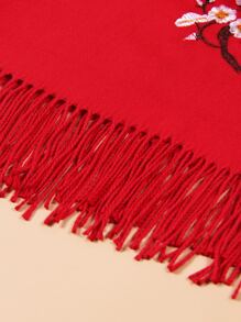 ผ้าพันคอผู้หญิง พืช เผ่า - สีแดง - ดู 5