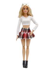 1入組玩偶迷你半身裙,玩具衣服,適合30CM玩偶&1/6bjd - 黑與白 - 查看 4