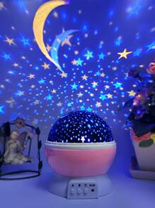 1入2.5w Usb供電組旋轉星空投影夜燈,臥室創意星空投影機帶旋轉功能,能帶來浪漫星空效果的臥室床頭夜燈 - 彩色 - 查看 2