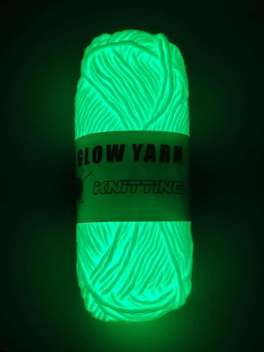 1roll White Glow In The Dark Hand-knit Yarn Luminous Thread For Toy Crochet, Handmade Crafts - White - View 1