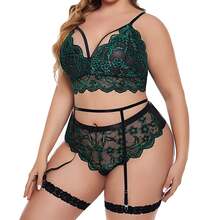 Lace Seductive Lingerie Set Green Underwear Set - Green - View 2
