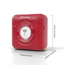 Peripage 1入組 迷你無線便攜式打印機 保護一捲熱敏紙 紅色 203dpi 無墨色條碼熱敏移動打印機 兼容ios、android和筆記型電腦 - 紅色 - 查看 8