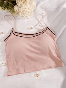 Crop Tank Top With Round Neckline For Women - Rusty Rose - View 1