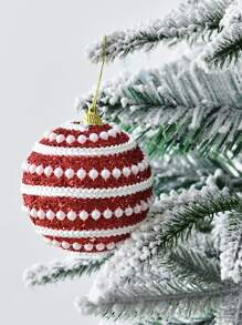 珍珠線裝飾優雅膠黏劑聖誕球,樹裝飾物,泡沫&金屬亮絲球聖誕裝飾用品