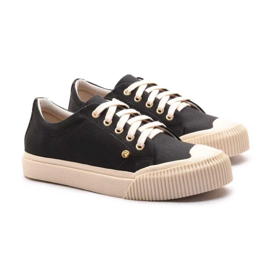 Women Wedge Sneakers - 黑色 - 查看 1