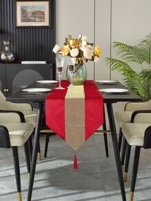 1 件奢华金色水钻装饰桌旗，适合咖啡桌 - 紅色 - 查看 5