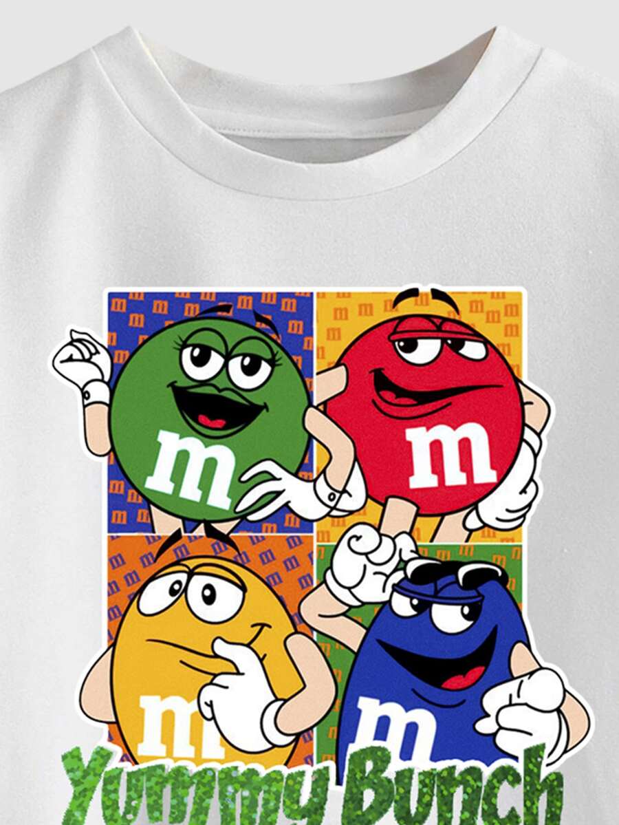 Niños camiseta lunetas m&m - Blanco - Ver 1