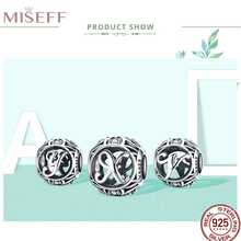 MISEFF 新款 1 件 925 纯银字母系列串珠手链女士礼物 DIY 珠宝制作女孩生日礼物情人节礼物儿童节礼物
