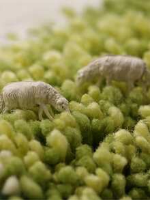 1 件裝豪華樹葉和植物提花浴室防滑墊、吸水門墊、防滑腳墊、臥室地毯 - 迷城-藍 - 查看 4