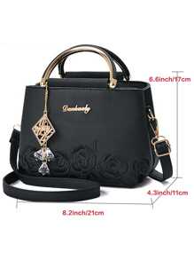 Minimalist Women Fashion Embroidered Handbag With Random Accessory Charm, Best Mother's Day Gifts Ever