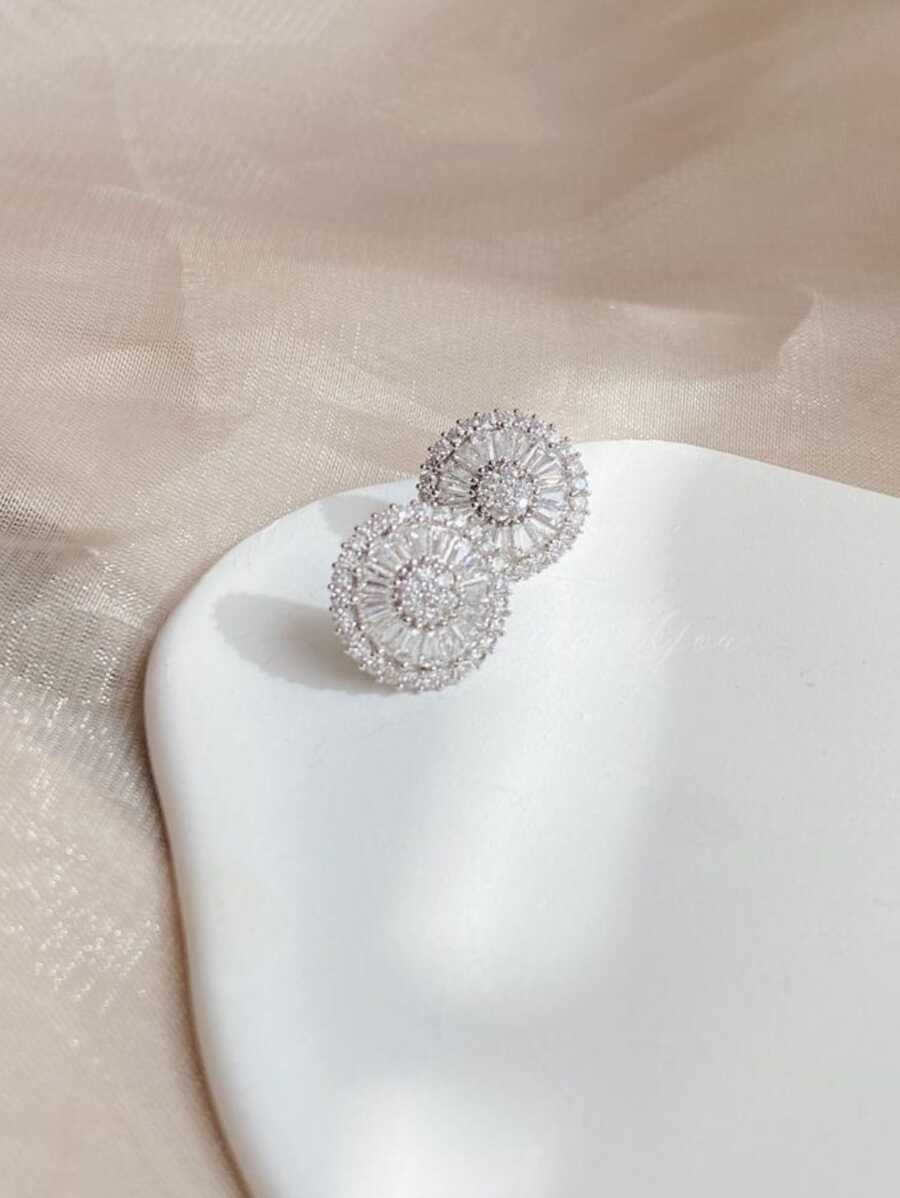 Stud Earrings - 銀色 - 查看 1