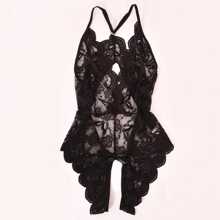 Gợi cảm Mở đáy Ren Không lưng Đồ lót , 1 Miếng , Đen - màu đen - Xem 4