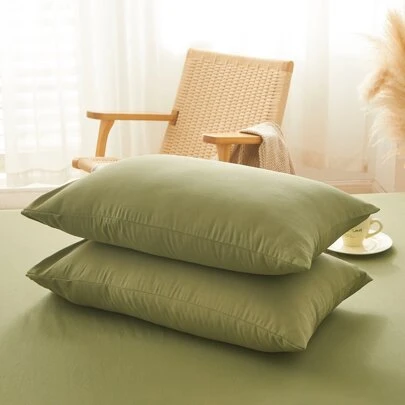 2入組簡約純色枕套48x74cm