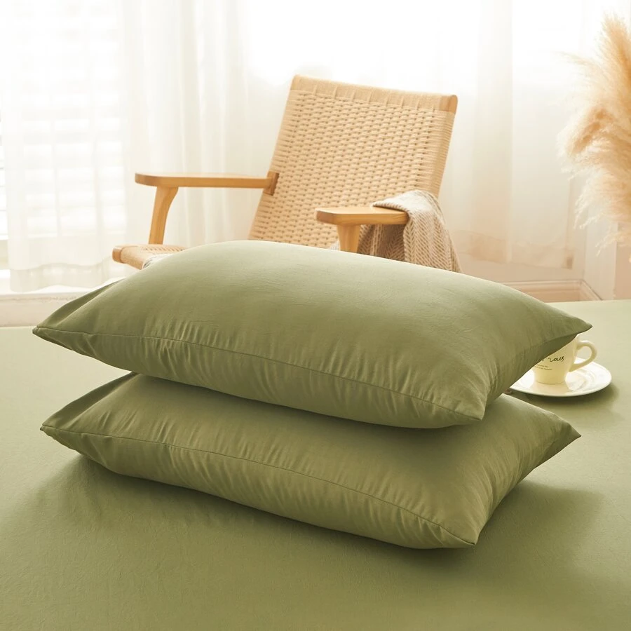 2入組簡約純色枕套48x74cm