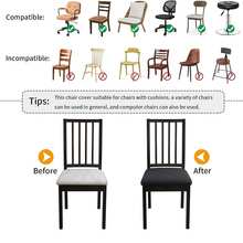 Fuloon Waterproof Dining Chair Covers Set of 4, Stretch Jacquard Chair Seat Covers Washable Dining Room Chair Cover Seat Slipcover Removable Kitchen Chair Covers Protector  Waterproof - màu đen - Xem 3