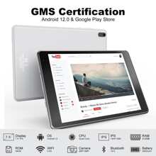 Tjd平板電腦7.5吋,android 12.0智慧平板電腦64gb儲存 512gb可擴展,四核心處理器,平板電腦,ps Fhd 1440x1080解析度顯示,wifi/藍牙5.0 - 銀色 - 查看 2