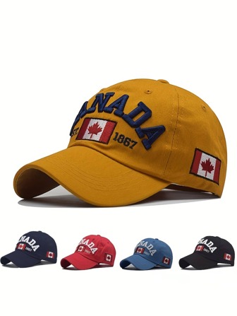 1入加拿大國旗1986 Y2K風格太陽保護棒球帽，適合戶外運動、遮陽和日常通勤