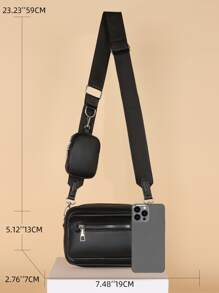 Nuevo Bolso De Mujer, Bolso De Hombro Simple E Informal De Dos Piezas, Bolso Cruzado De Moda, Bolso De Hombro Oblicuo Para Mujer Con Sensación Suave De Pu Retro De