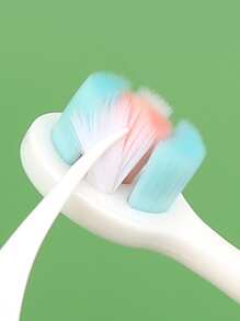 1pc Baby Teeth Cleaning Dinosaur Cartoon Design Toothbrush, Suitable For Daily Use And Portable For Travel - Green - View 5