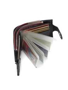 Carteira curta masculina/carteira masculina/carteira masculina couro - Preto - Visão 2