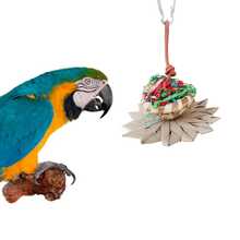 1 chiếc lồng treo bằng lá cọ đan hình thú cưng nhỏ có thể nhai và leo trèo trang trí - Nhiều màu - Xem 4