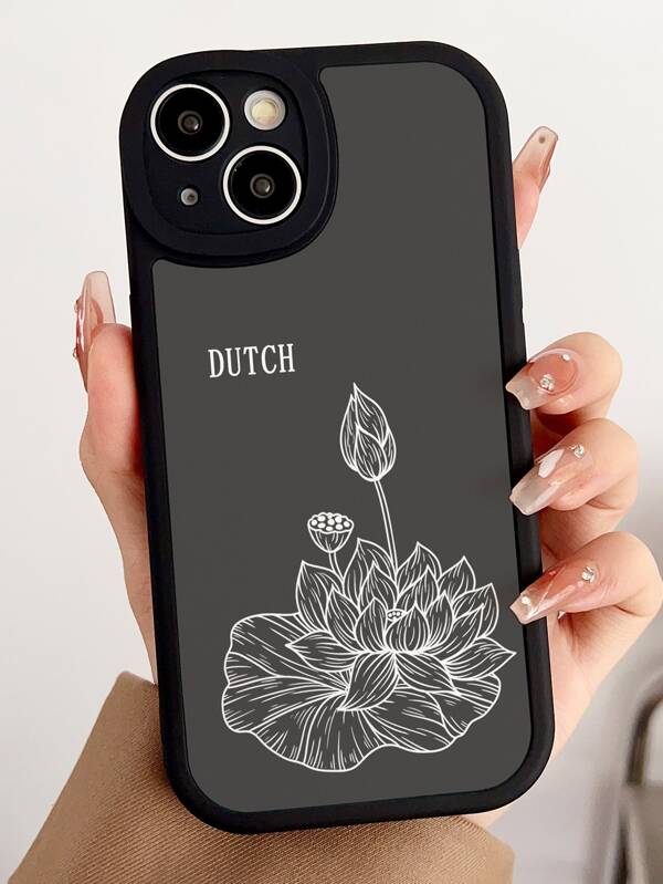 جراب هاتف صدمات بنمط اللوتس متوافق مع هواتف الأيفون الخاصة بشركة Apple