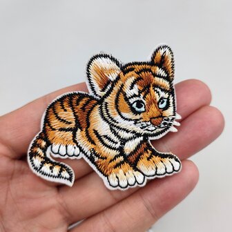 3pcs Set Tiger Embroidered Cloth Patches, Cute Animal Design Iron On Patches For Clothing, Jacket, S, DIY Decor Accessories