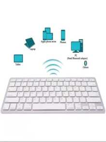 Mini Teclado Bluetooth Tablet Apple iPad Windows Android - Prata - Visão 2