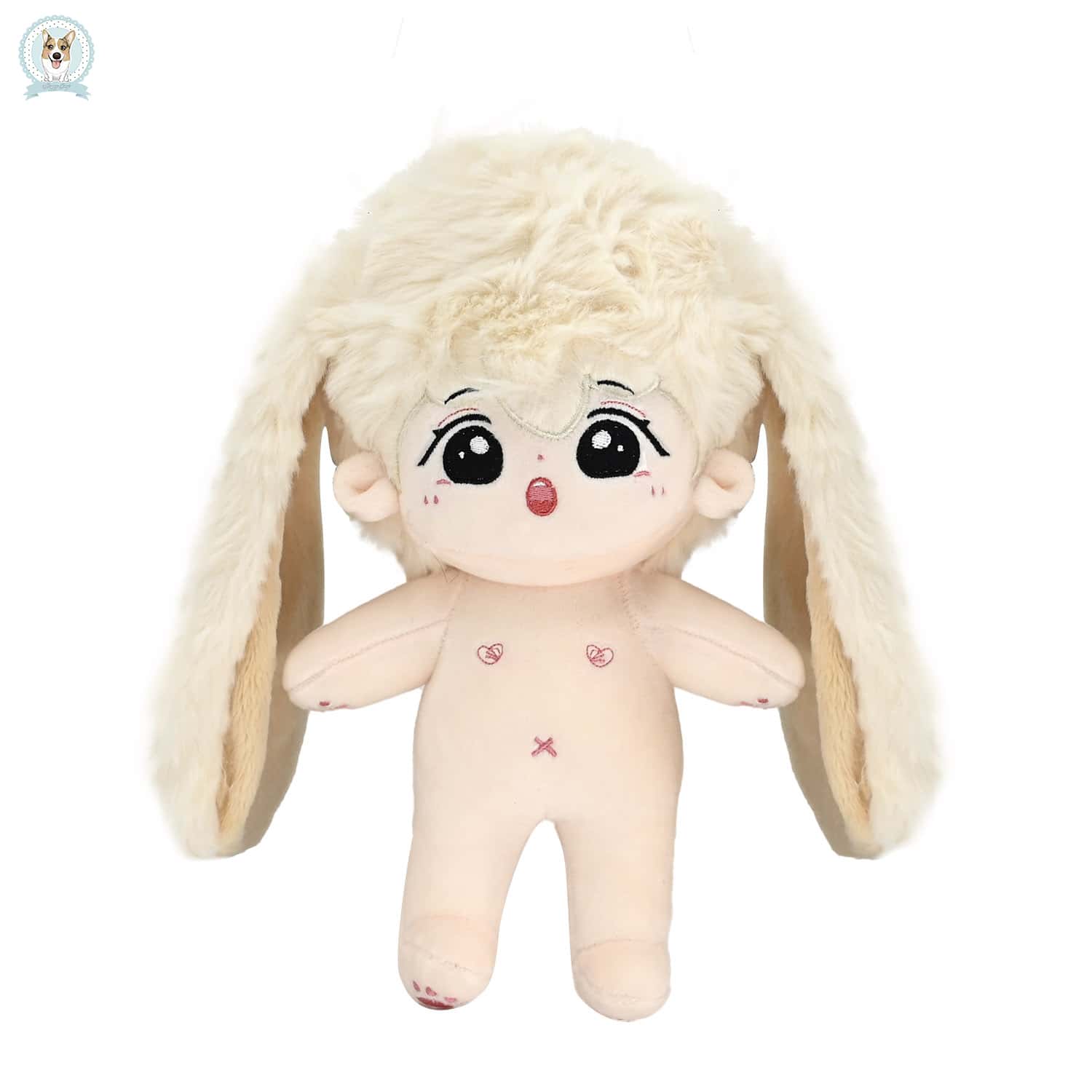 1入白色毛絨娃娃,可愛逼真可定製填充玩具,適合作為送女孩的禮物和角色扮演 - 白色 - 查看 1